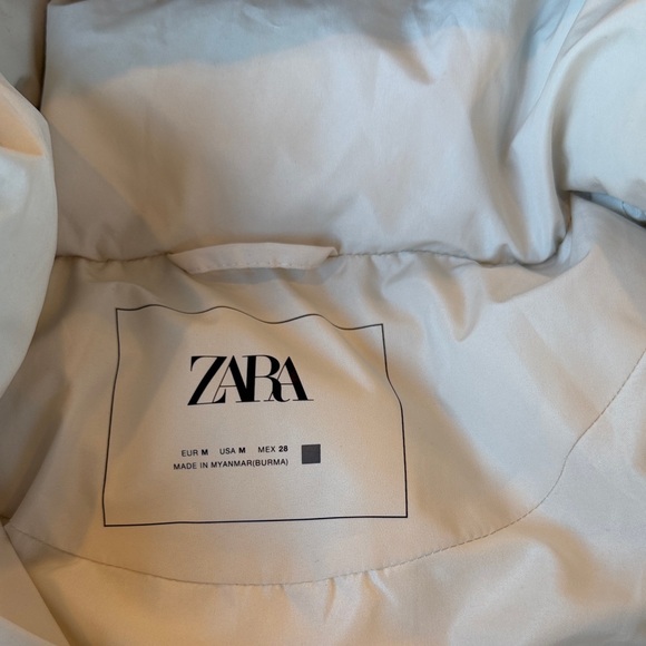 Zara Off-White PUFFER Quilted Jacket - Picture 3 of 8